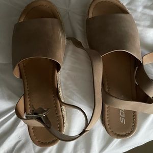 Soda Women's Topic Open Toe Buckle Ankle Strap Espadrille Synthetic sandals